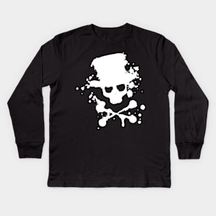 Tophat Crossbones Kids Long Sleeve T-Shirt